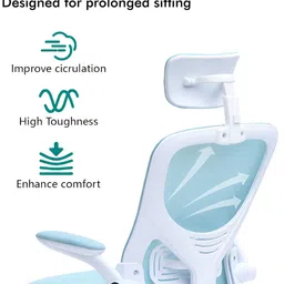 Alex Daisy Blue & White Study & Durable Study Chair image 5