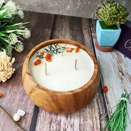 Candle Nest Brown & White Forestwood Scented Jar Candle-picture-38