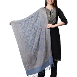Aditi Wasan Grey Paisley Jacquard Stole-picture-19