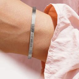 Joker & Witch La Vie Est Belle Silver Mantra Band Flexible fit Bracelet-picture-47