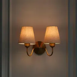Divine Trends Gold Aluminium Double Curve Antique Wall Lamp image 4