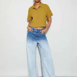 Ginger By Lifestyle Dark Yellow Regular Fit Shirt image 4