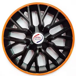 Auto Pearl gBO13 R14 35.56 cm (14 Inch) Press Type Wheel Hubcap with Retention Ring Glossy GTR Black Orange Wheel Cover for Honda City ZX (Set of 4)-image-31