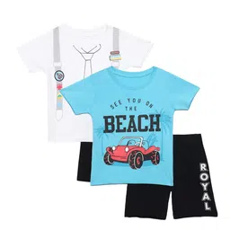 YK Boys Pack Of 2 Printed Pure Cotton T-shirt With Shorts-picture-12