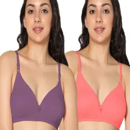 IN CARE Purple & Pink Cotton T-Shirt Bras - Pack Of 2-image-53