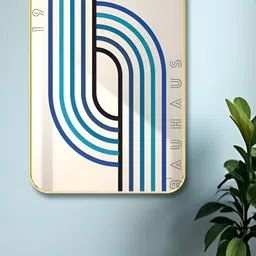 SAF Gold-Toned & Green Abstract Printed Wood Wall Art image 3