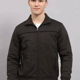 Monte Carlo Men Solid Mock Collar Bomber Jacket-image-70