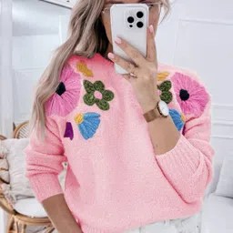 StyleCast Women Floral Embroidered Pullover Sweater-picture-18