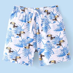 Babyhug Cotton Knit Tropical & Tiger Print Shorts - Grey-image-51