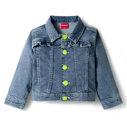Babyhug Full Sleeves Denim Jacket with Pockets - Blue-picture-12
