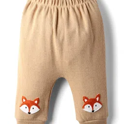 Little Kangaroos Knit Full Length Lounge Pant with Fox Embroidery - Peach-picture-16