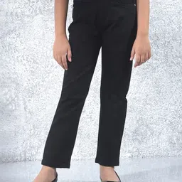 CRIMSOUNE CLUB Cotton Denim Solid Jeans - Black-picture-18