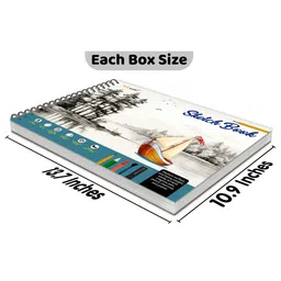 go woo Big Size Premium Sketch Book : (27.5 x 34.7 cm) 36 sheets Sketch book For Artists, Top Spiral-Bound, 140 GSM Thick Paper For Drawing, Painting And Sketching image 2