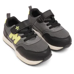 Cute Walk by Babyhug Velcro Closure Sneaker With Lace Detailing - Black image 2