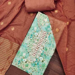 KIMISHA Floral Printed Beads And Stones Unstitched Dress Material-picture-14