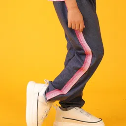 Anthrilo Side Taped Joggers - Blue image 4