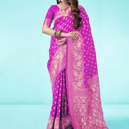 KALINI Floral Zari Banarasi Saree-picture-11