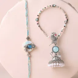 fnp Artificial Stones Studded & Beaded Bhaiya Bhabhi Rakhis-picture-24