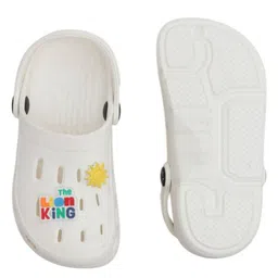 Disney by Yellow Bee Solid Perforated The Lion King Clogs With Simba Sun & Rainbow Charms - White image 5