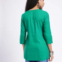 Anouk Rustic Zari Floral Embroidered Straight Kurti image 5