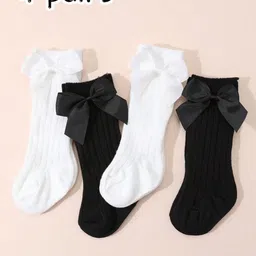 EL REGALO Girls Pack of 4 Knee Length Socks-picture-33