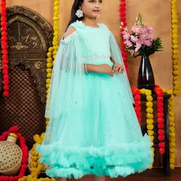 YK Girls Embellished Net Maxi Dress image 3