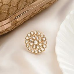Teejh Raagini Pearl & Polki Ring for Women-picture-41