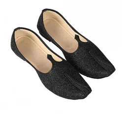 Aristitch Men Black Textured Suede Mojari Casual shoes image 1