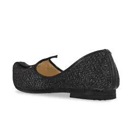 Aristitch Men Black Textured Suede Mojari Casual shoes image 3