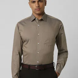 Van Heusen Men Spread Collar Textured Cotton Formal Shirt-image-5