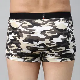UnderJeans by Spykar Men Black & Beige Camouflage Print Trunks 8907966425705 image 4