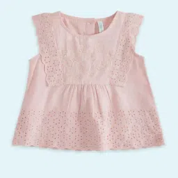 Pantaloons Baby Kids Pink Cotton Embroidered Top-image-58