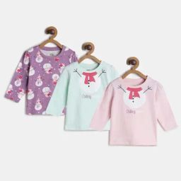 MINIKLUB Kids Multicolor Cotton Printed Full Sleeves Top (Pack of 3)-picture-36