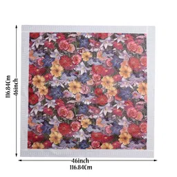 Dakshya Industries Red Floral Waterproof Plastic 4-Seater Table Cover image 5