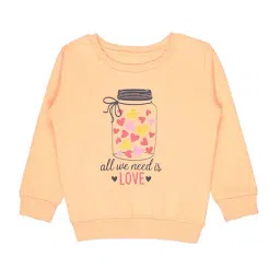 Bodycare Kids Peach Printed Full Sleeves Sweatshirt-image-4