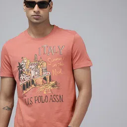 U.S. Polo Assn. Denim Co. Graphic Printed Pure Cotton Slim Fit T-shirt-picture-37