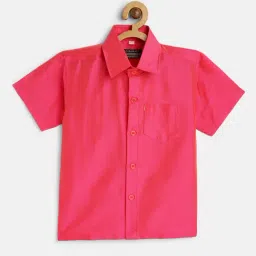 THANGAMAGAN Kids Pink Solid Lining Shirt-image-19