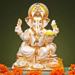 Ekaa Handicrafts Hand Painted Culture Marble Lord Ganesha Statue-picture-19