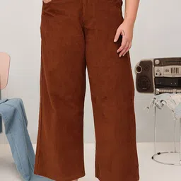 CURVY STREET Women Original Straight Fit Corduroy Trousers-picture-33