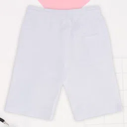 Pantaloons Junior Cotton Knit Seafarer Text Printed Shorts - White image 4