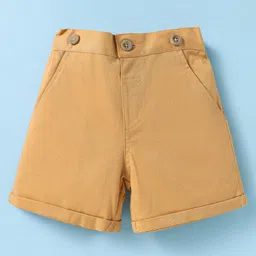 ToffyHouse Poplin Woven Half Sleeves Surfing Board Printed Shirt & Shorts With Bow & Suspender - Mustard image 4