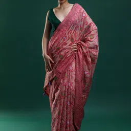 Mitera Ethnic Motifs Woven Design Zari Chanderi Saree image 3