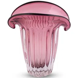 AARVI DECOR STUDIO Pink Textured Glass Flower Vase image 3