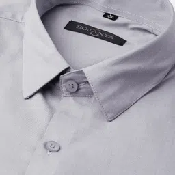 SOJANYA Men Grey Classic Regular Fit Solid Formal Shirt image 2