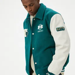Koton Men Varsity Jacket with Patchwork image 4