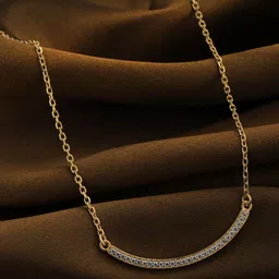 Carlton London 18kt Gold-Plated CZ Bar Necklace image 1