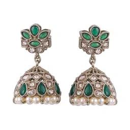 SALONI FASHION JEWELLERY Geometric Jhumkas Earrings image 2