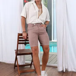 Campus Sutra Men Linen Shorts image 4