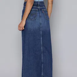 Levis Women Slim Fit High Rise Front Slit Maxi Straight Skirt image 4