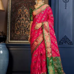 Sangria Woven Design Zari Banarasi Saree With Unstitched Blouse-picture-27